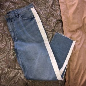 Express girlfriend high rise jean with white side